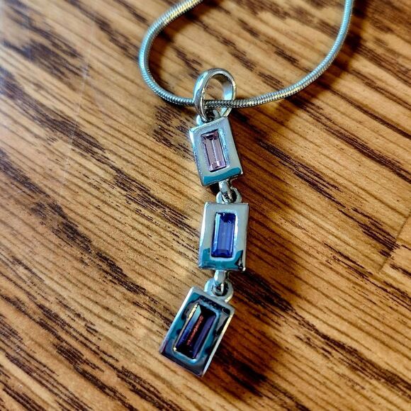 LIA SOPHIA Y Drop Crystal And Silver Necklace FEMININE! - Picture 2 of 9